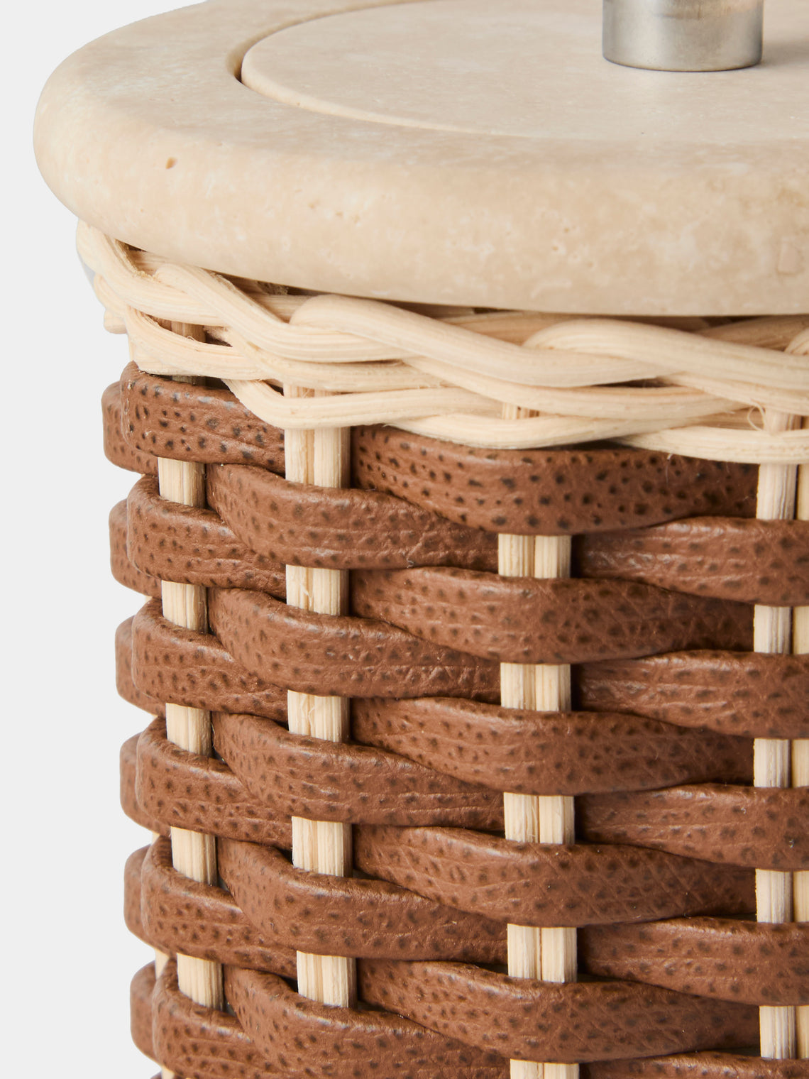 Pigment France - Courbet Leather and Rattan Box - Brown - ABASK