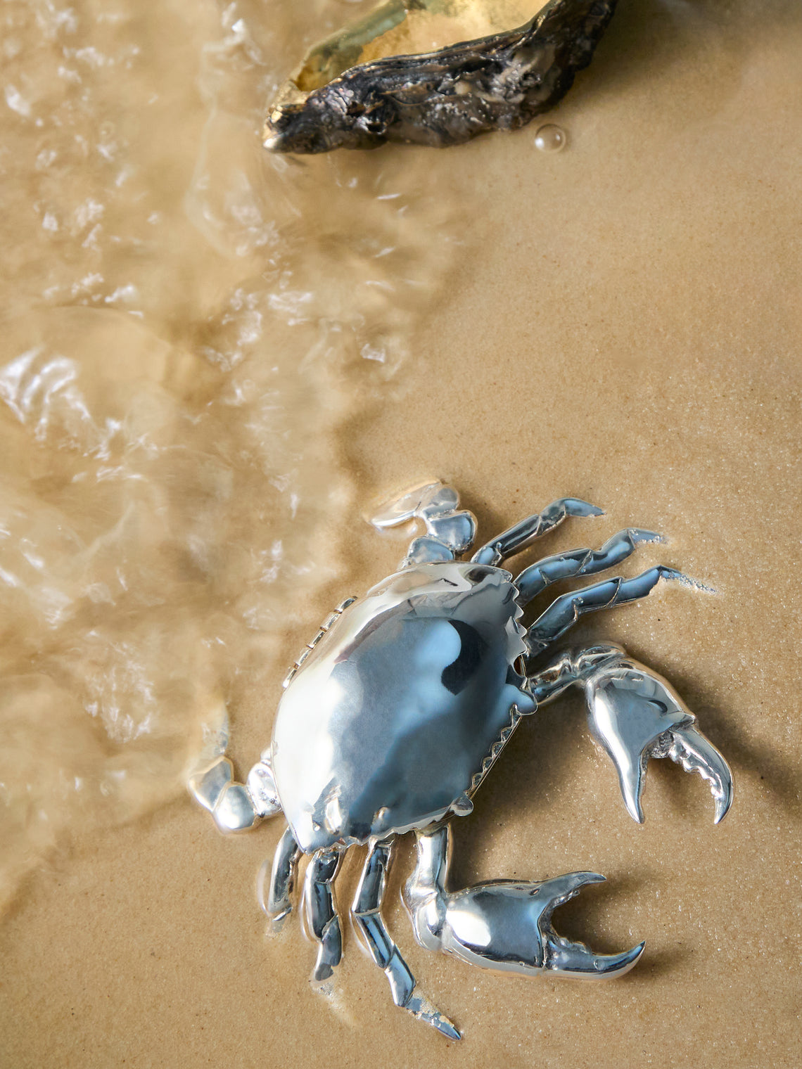 Jarosinski & Vaugoin - Crab Sterling Silver and Gold Vermeil Salt Cellar with Spoon -  - ABASK