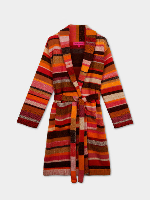 The Elder Statesman - Stripe Super Soft Cashmere Robe (Small) -  - ABASK - 