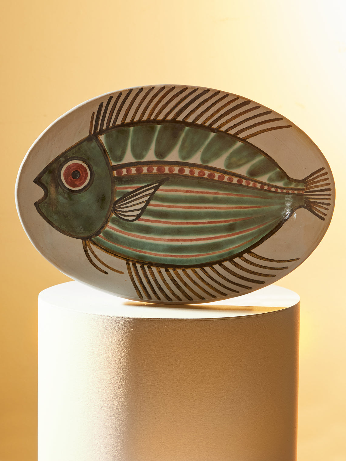 Antique and Vintage - 1970s Yvonne Tison Fish Ceramic Platter -  - ABASK