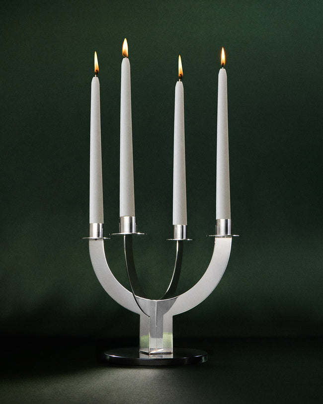 San Lorenzo - 1993 Lella and Massimo Vignelli Sterling Silver Candelabra - Silver - ABASK
