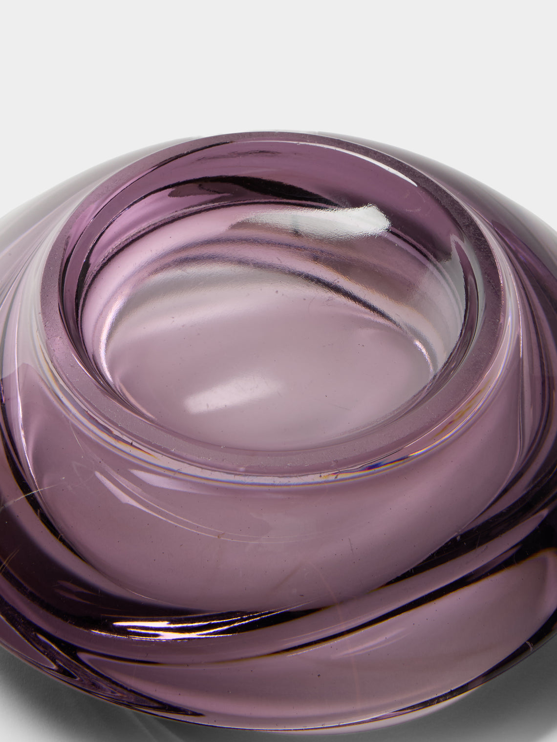 Antique and Vintage - Mid-Century Crystal Ashtray - Purple - ABASK