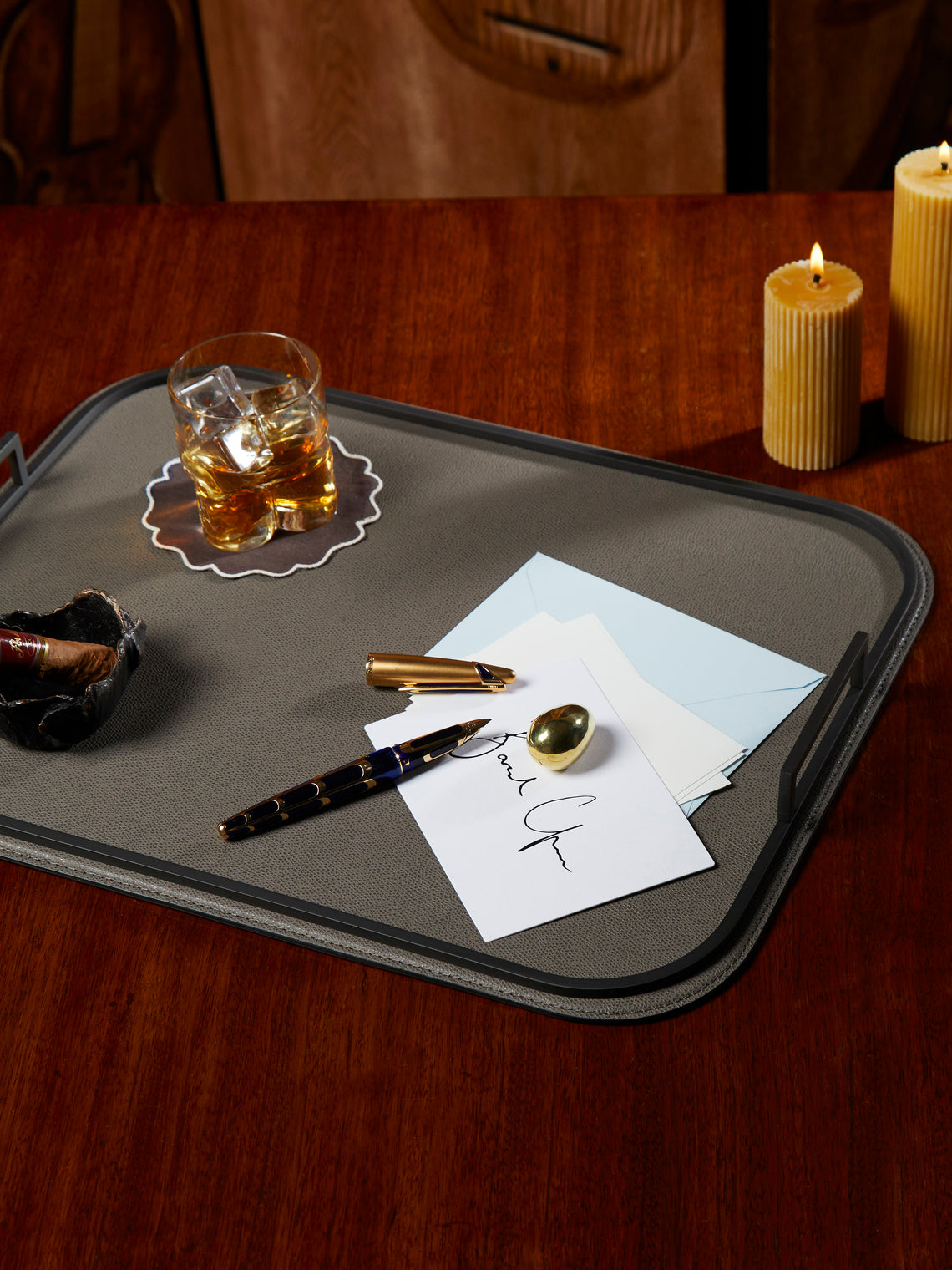 Giobagnara - Belini Leather Tray -  - ABASK