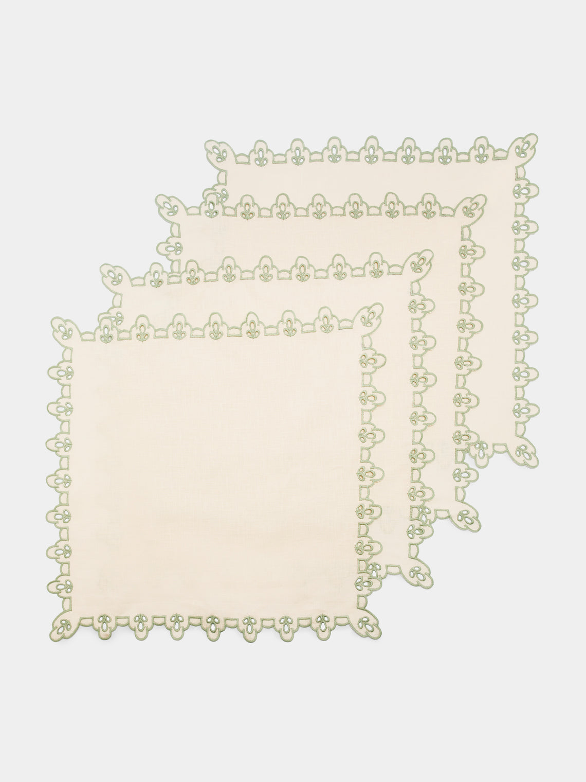 Borgo delle Tovaglie - Amalfi Embroidered Linen Placemats & Napkins - Natural - ABASK