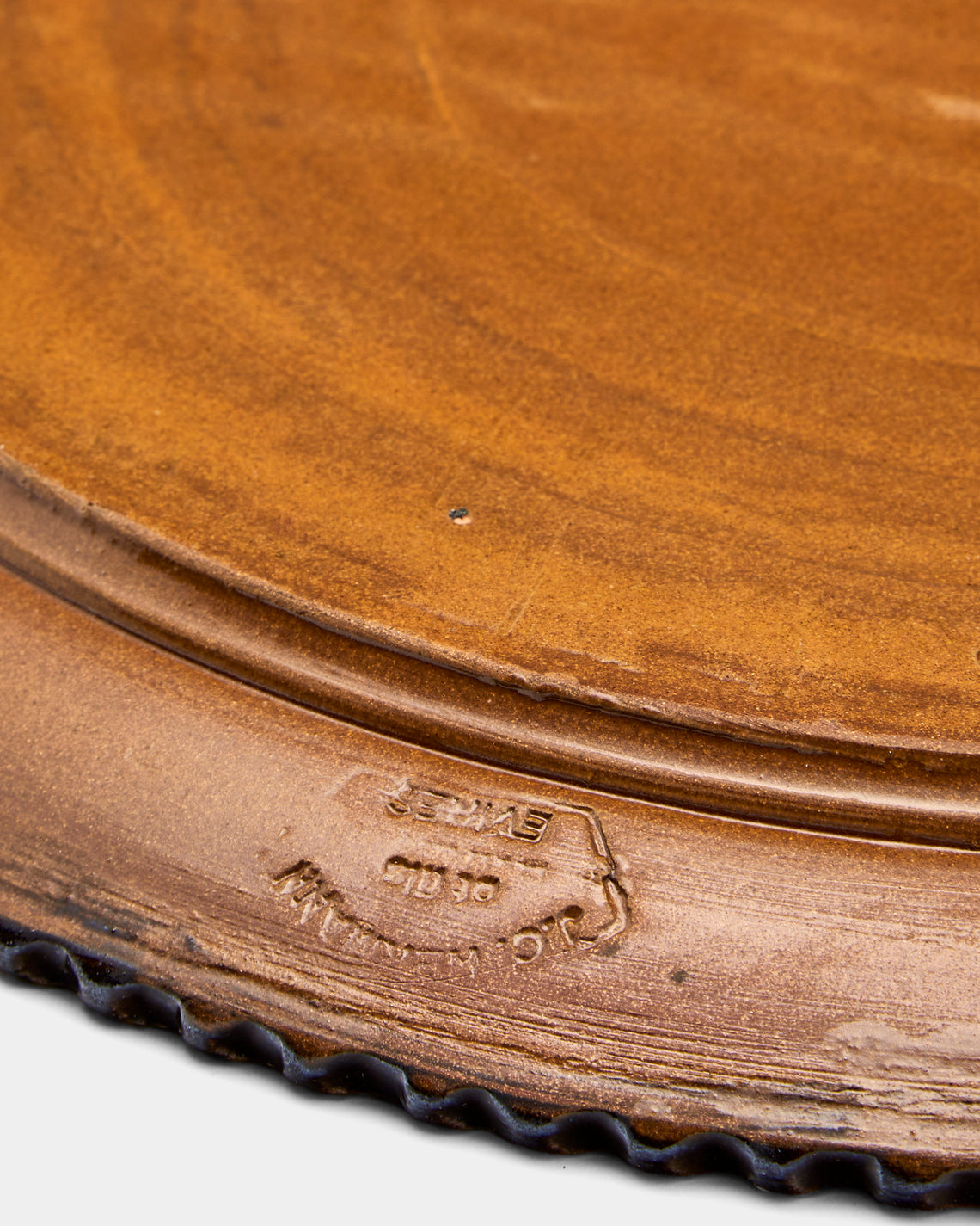 Poterie d’Évires - Birds Hand-Painted Ceramic Large Round Platter - Dark brown - ABASK