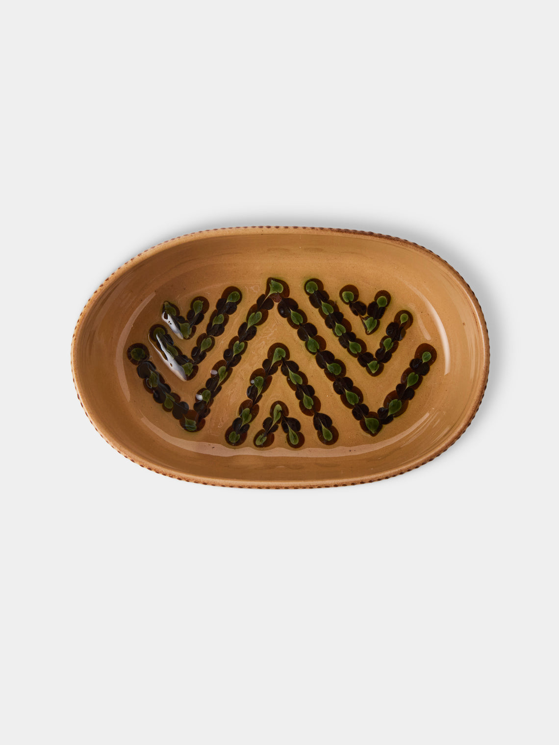 Poterie d’Évires - Flowers Hand-Painted Ceramic Mini Oval Dish - Cream - ABASK