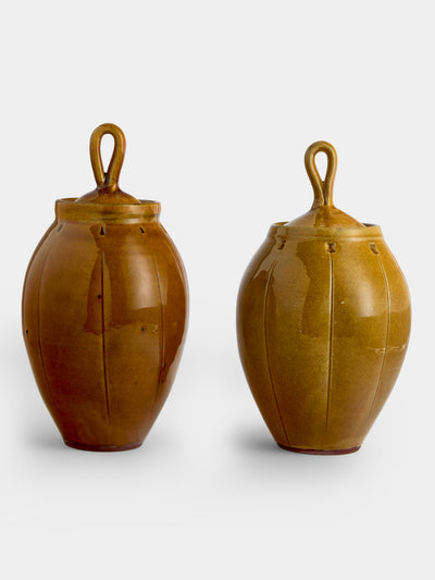 Neville Tatham - Slipware Large Jars (Set of 2) - Yellow - ABASK - 