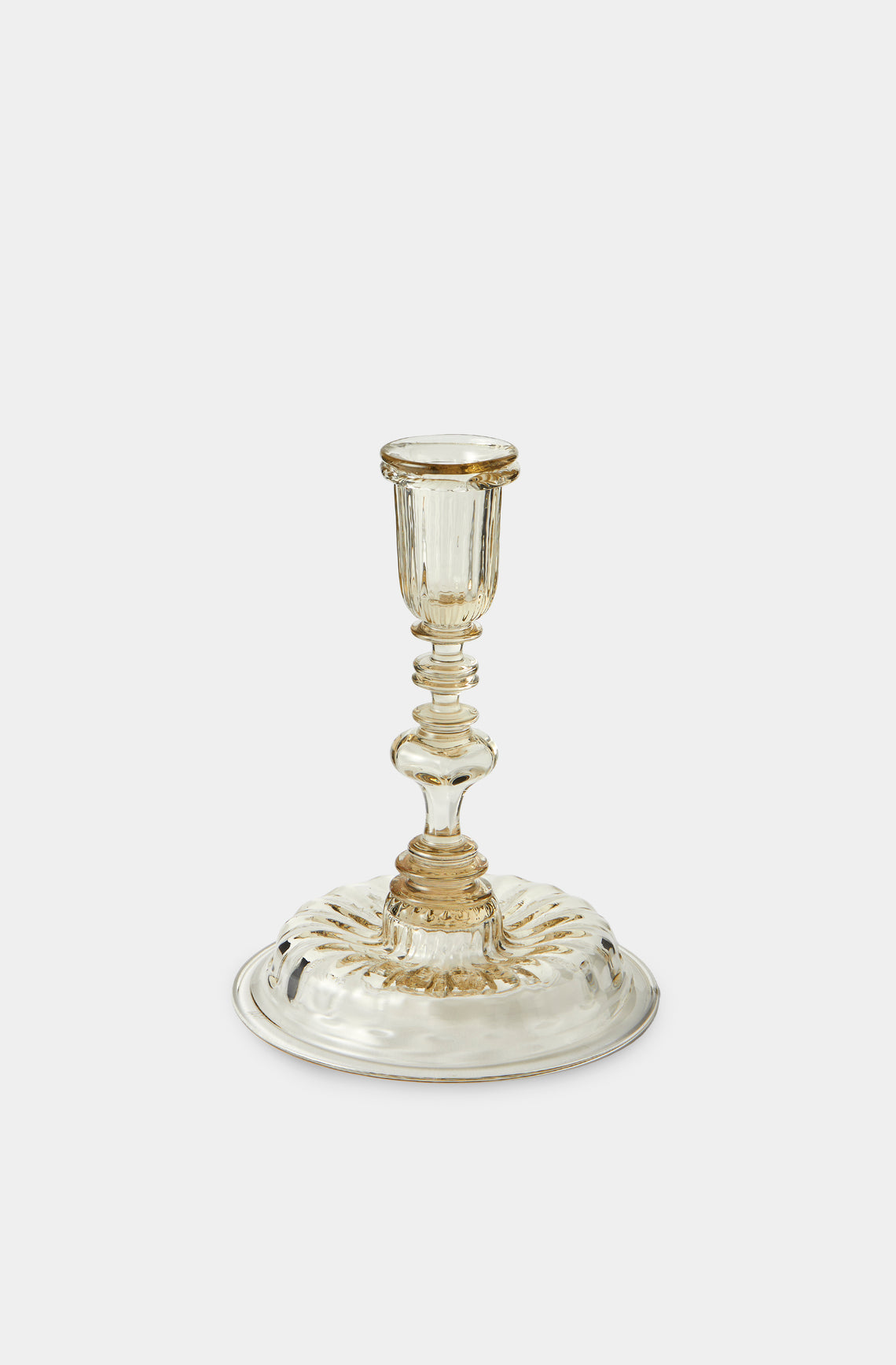 Bollenglass - Hand-Blown Glass Small Candlestick - Smoke - ABASK - 