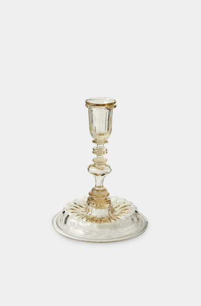 Bollenglass - Hand-Blown Glass Small Candlestick - Smoke - ABASK - 