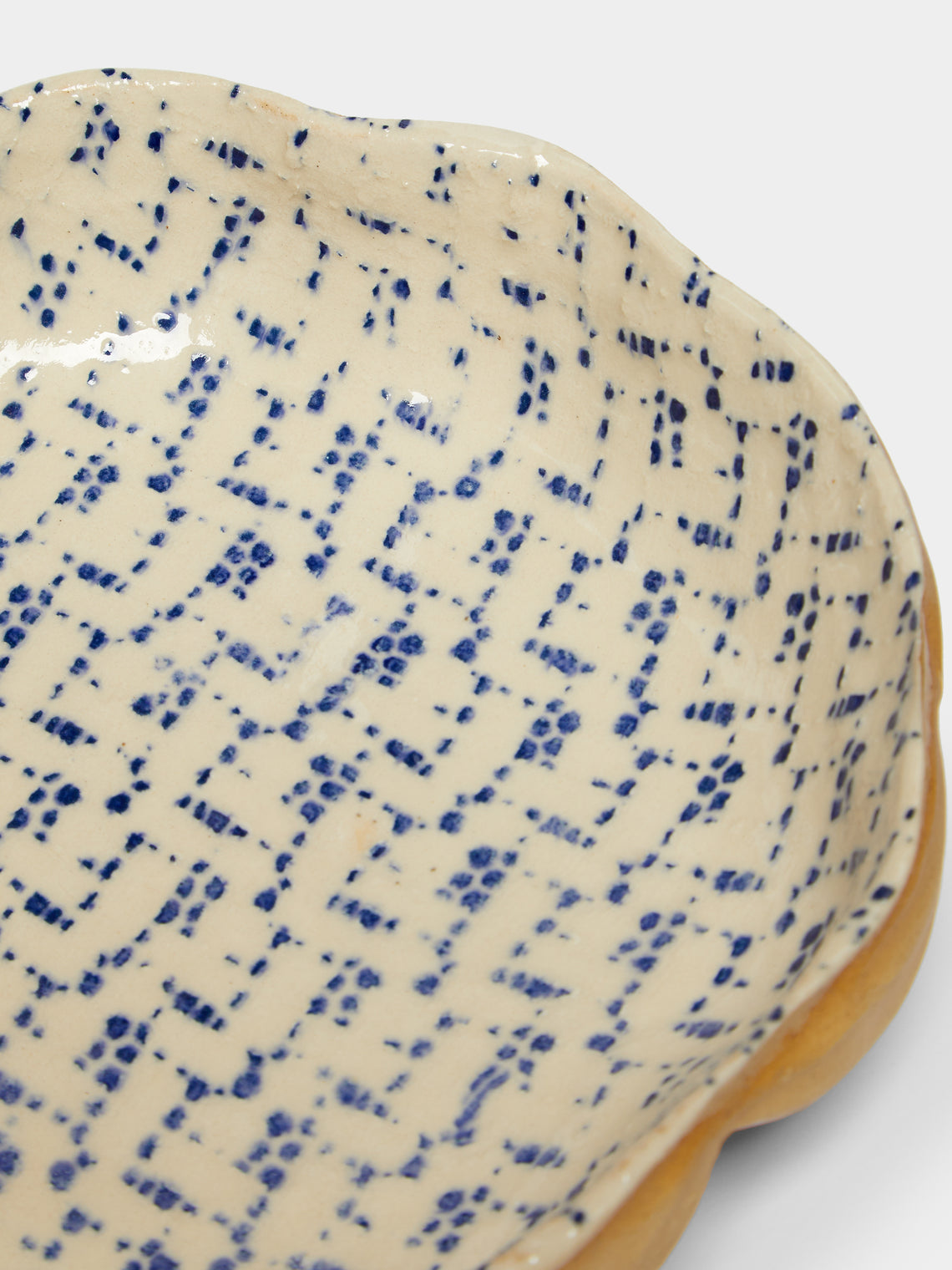 Terrafirma Ceramics - Hand-Printed Ceramic Medium Scalloped Bowl -  - ABASK