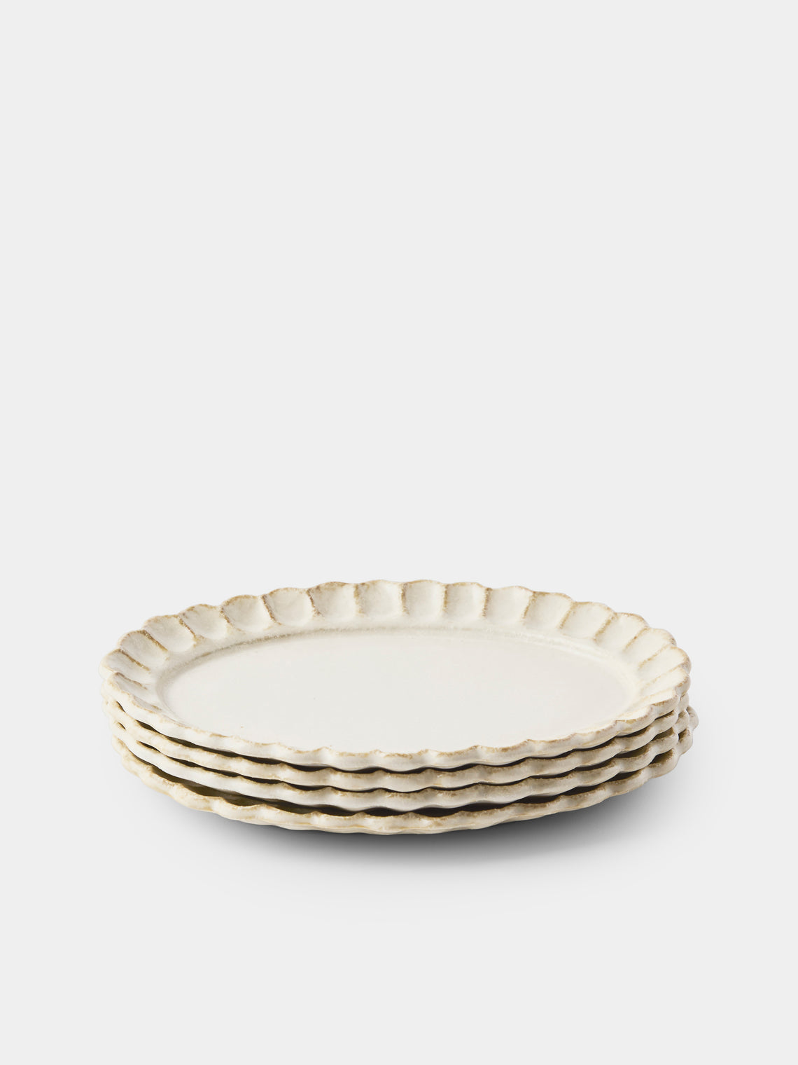 Kaneko Kohyo - Coco Ceramic Oval Dessert / Salad Plates – 8in/20cm (Set of 4) - White - ABASK