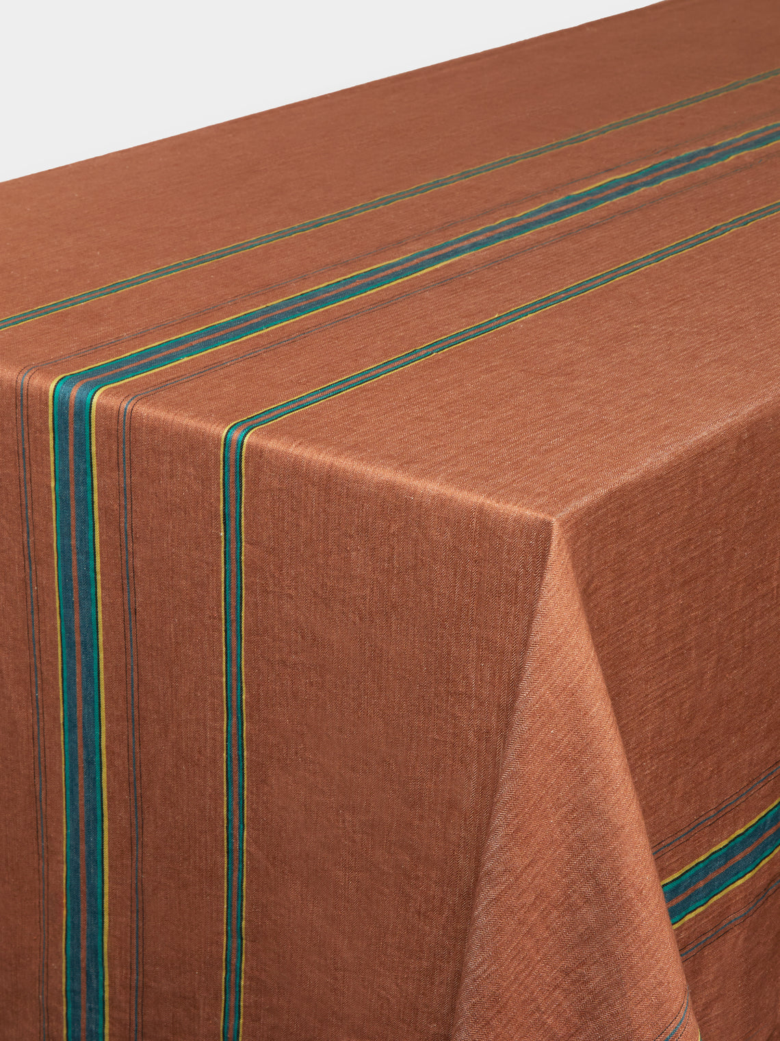 Libeco - Ontario Stripe Belgian Linen Rectangular Tablecloth -  - ABASK