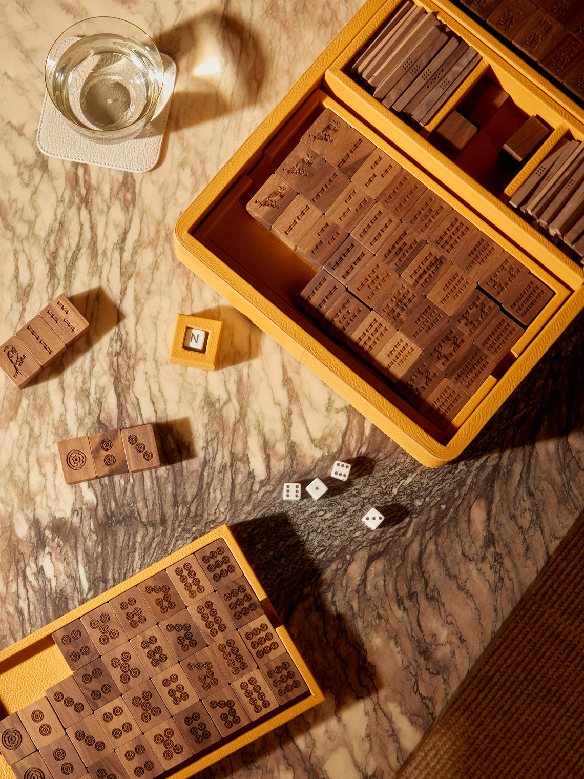 Giobagnara x Poltrona Frau - Leather, Maple and Walnut Mahjong Set -  - ABASK