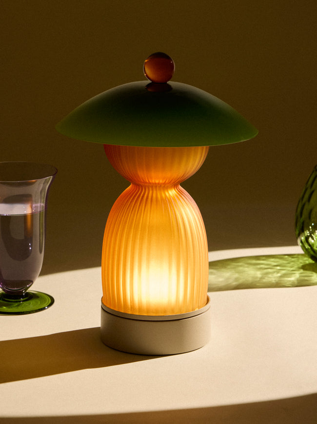 NasonMoretti - Jingasa Hand-Blown Murano Glass Portable Table Light - Green - ABASK