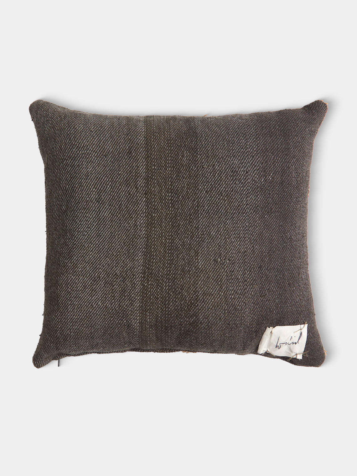 By Walid - 17th-Century English Needlepoint and Linen Cushion (17.5in/45cm) - Burgundy - ABASK
