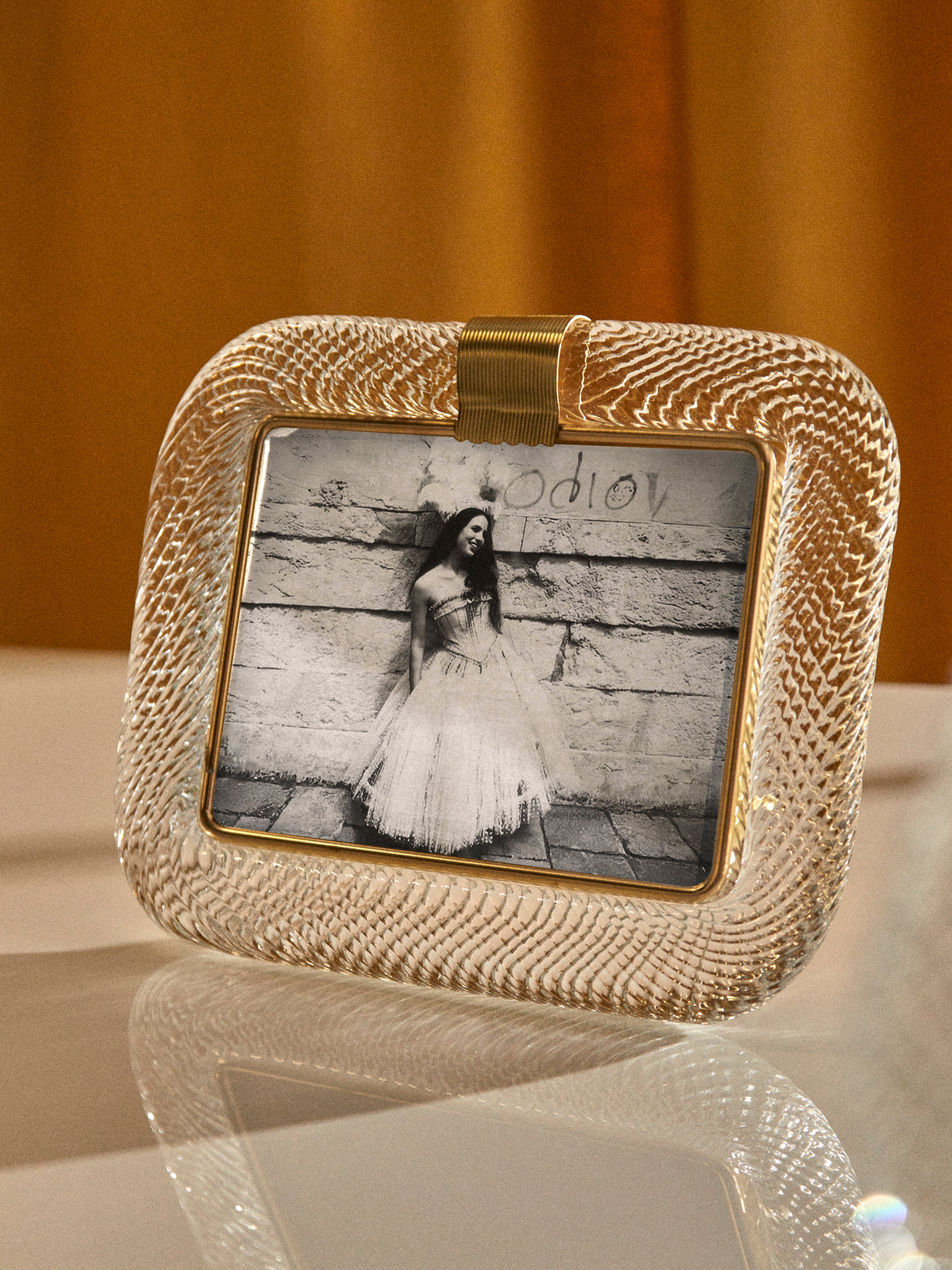 Antique and Vintage - 1960s Murano Glass Photo Frame - Clear - ABASK
