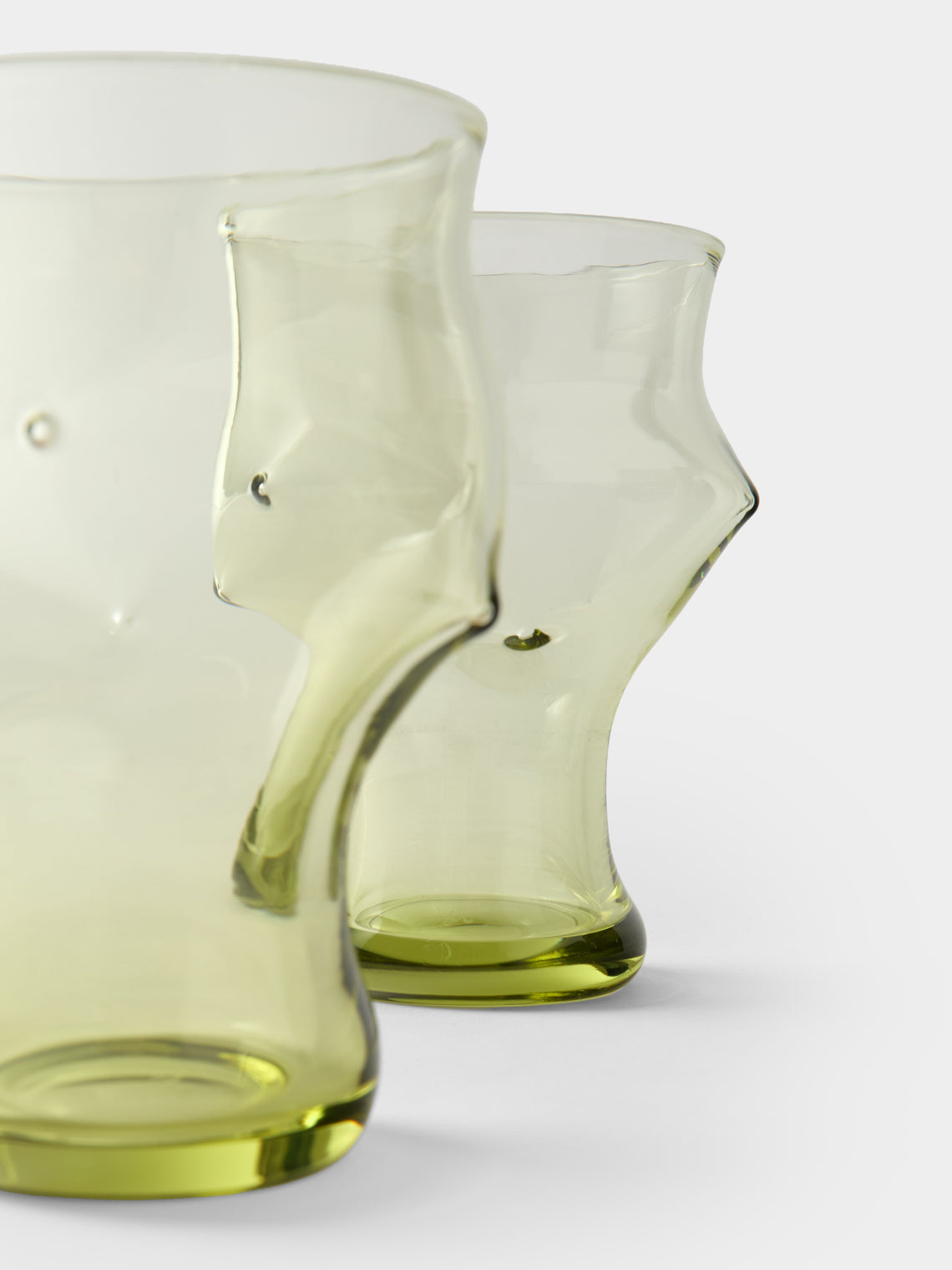 Nijima Glassworks - Hand-Blown Volcanic Glass Tumblers (Set of 2) - Green - ABASK