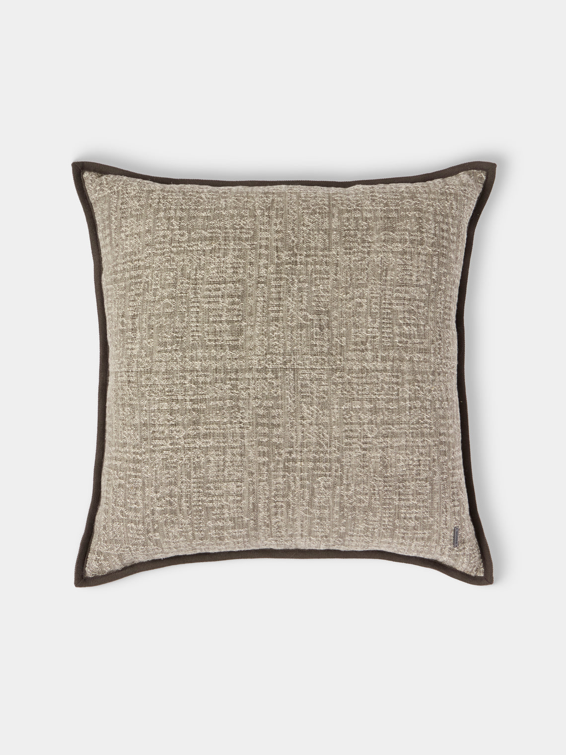 de Le Cuona - Tribal Linen and Wool Cushion (23.5in/60cm) - Gray - ABASK - 