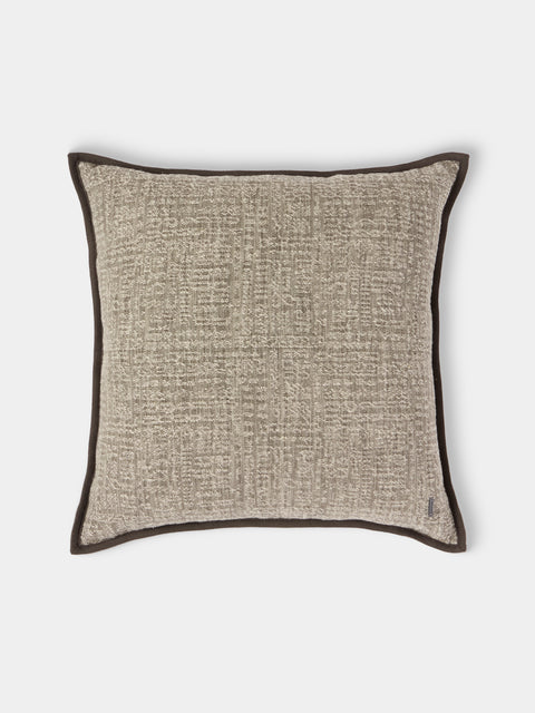 de Le Cuona - Tribal Linen and Wool Cushion (23.5in/60cm) - Gray - ABASK - 