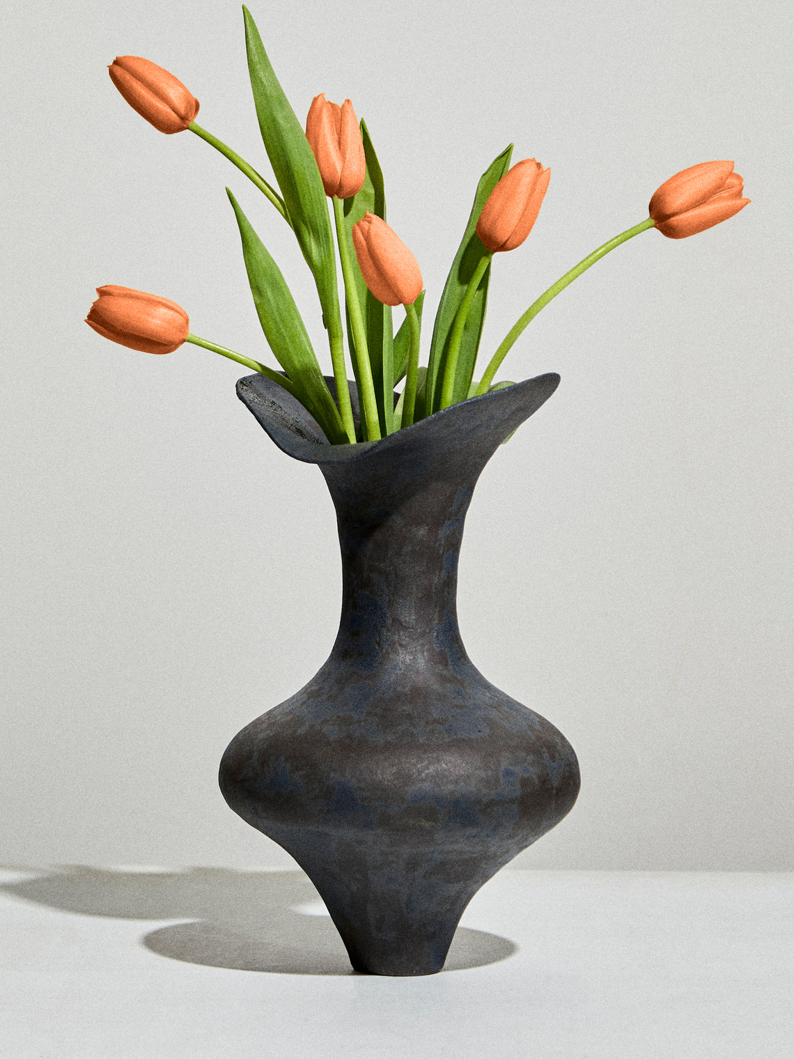 By Raffaella - Elisa Hand-Coiled Stoneware Vase (12in/30cm) - Black - ABASK