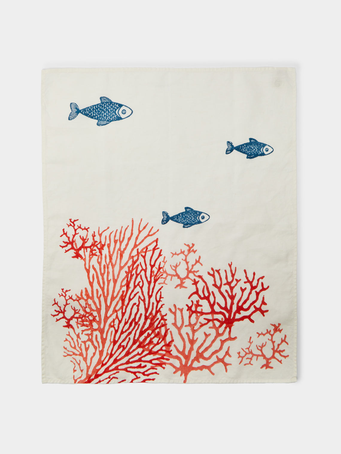 Stamperia Bertozzi - Sealife Block-Printed Linen Tea Towels (Set of 2) -  - ABASK