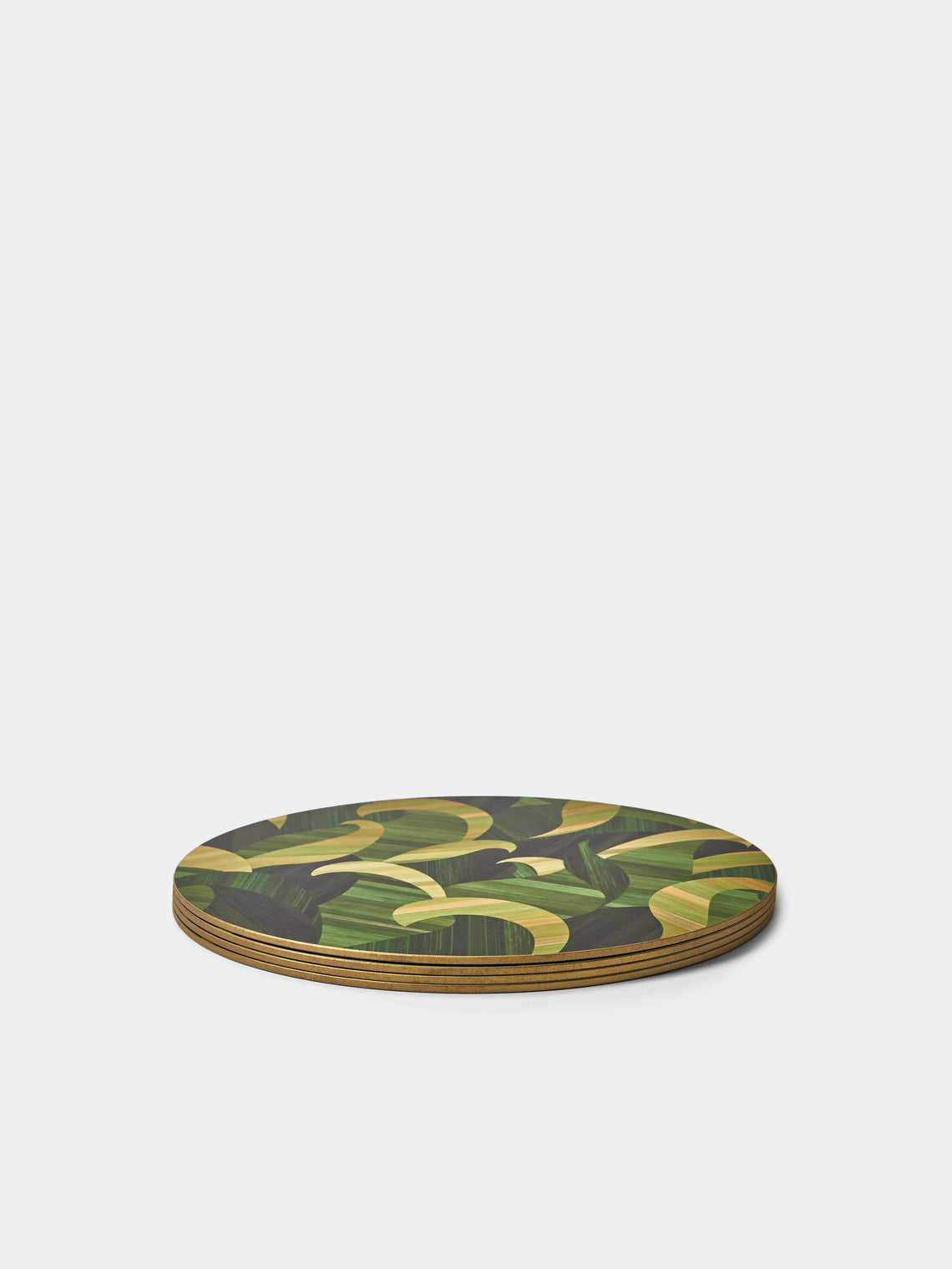 HestiaLiving - Tropique Wood Placemats (Set of 4) - Green - ABASK