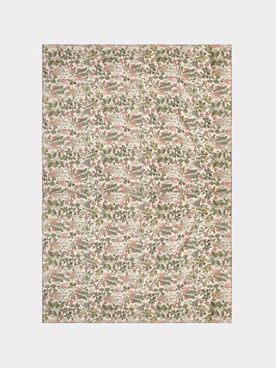 Borgo delle Tovaglie - Filo Sottobosco Embroidered Linen Rectangular Tablecloth (126in/3.2m) - Green - ABASK - 