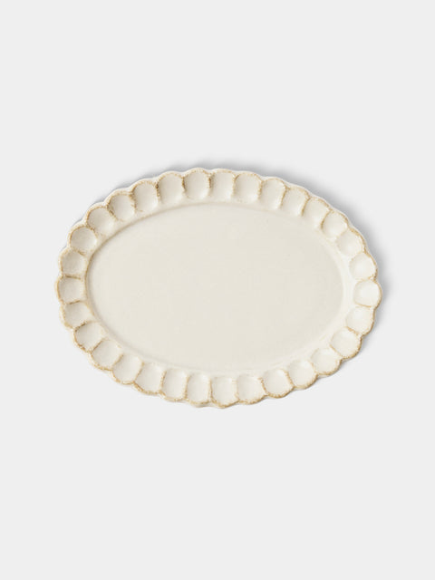 Kaneko Kohyo - Coco Ceramic Oval Dessert / Salad Plates – 8in/20cm (Set of 4) - White - ABASK - 