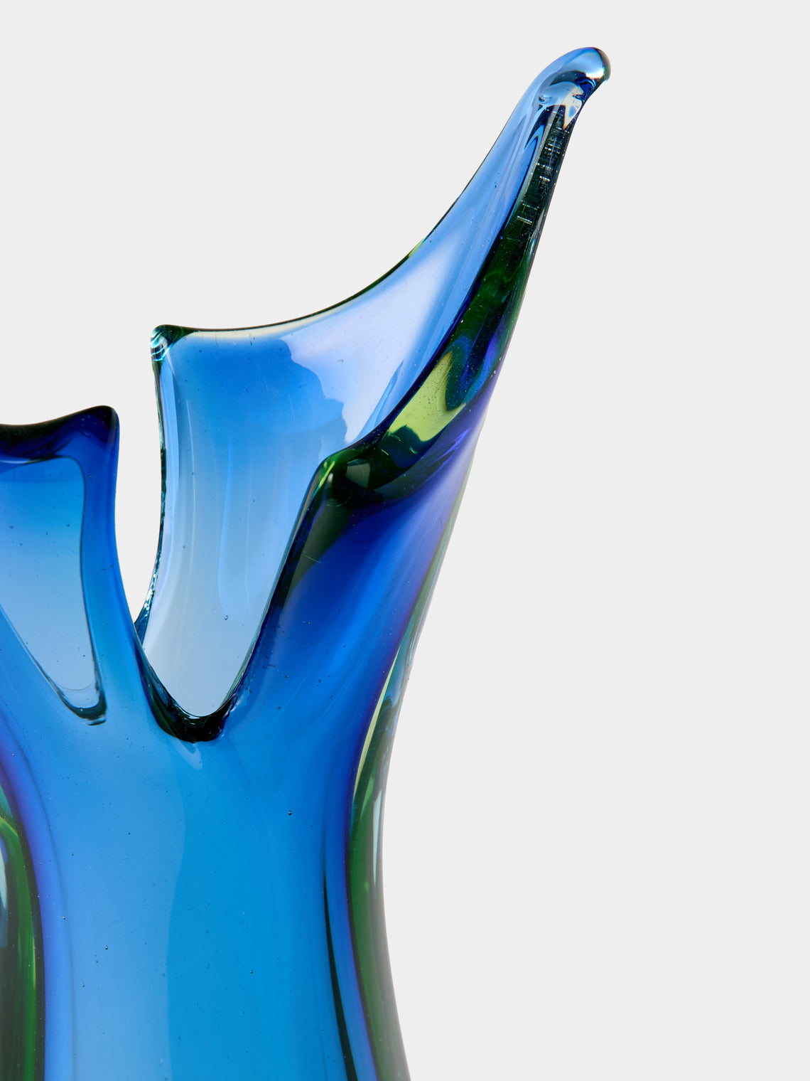 Antique and Vintage - Mid Century Crystal Vase - Blue - ABASK