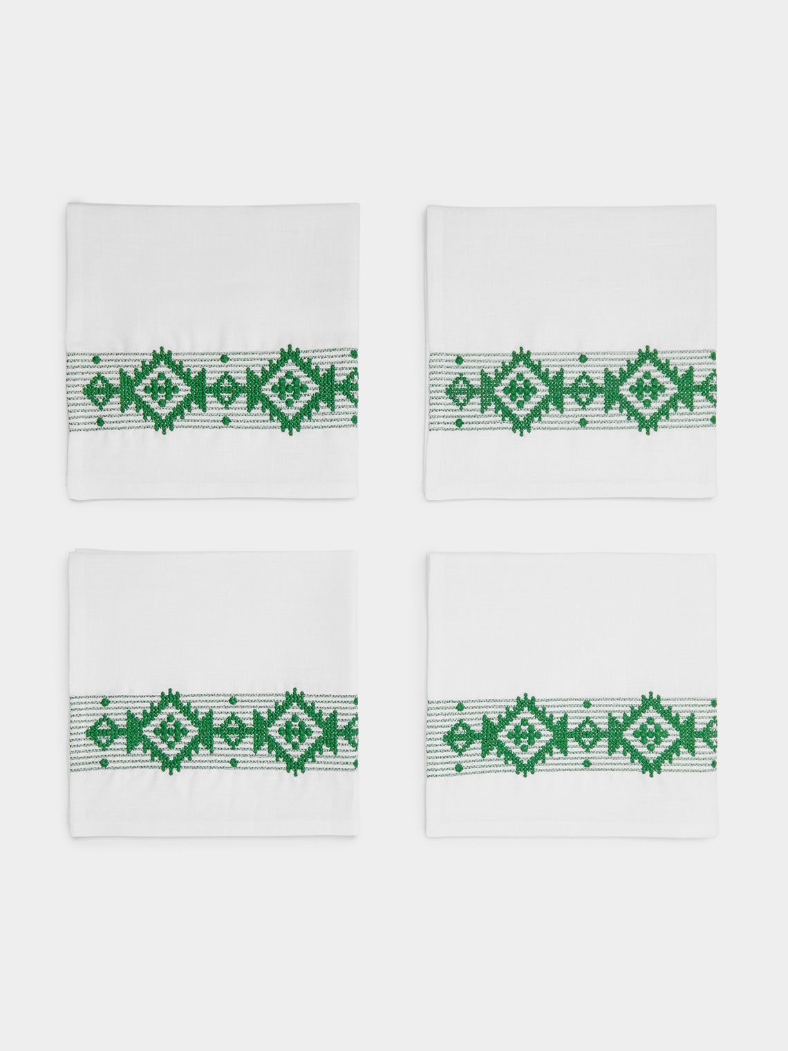 The Table Love - Folklore Hand-Embroidered Linen Napkins (Set of 4) -  - ABASK