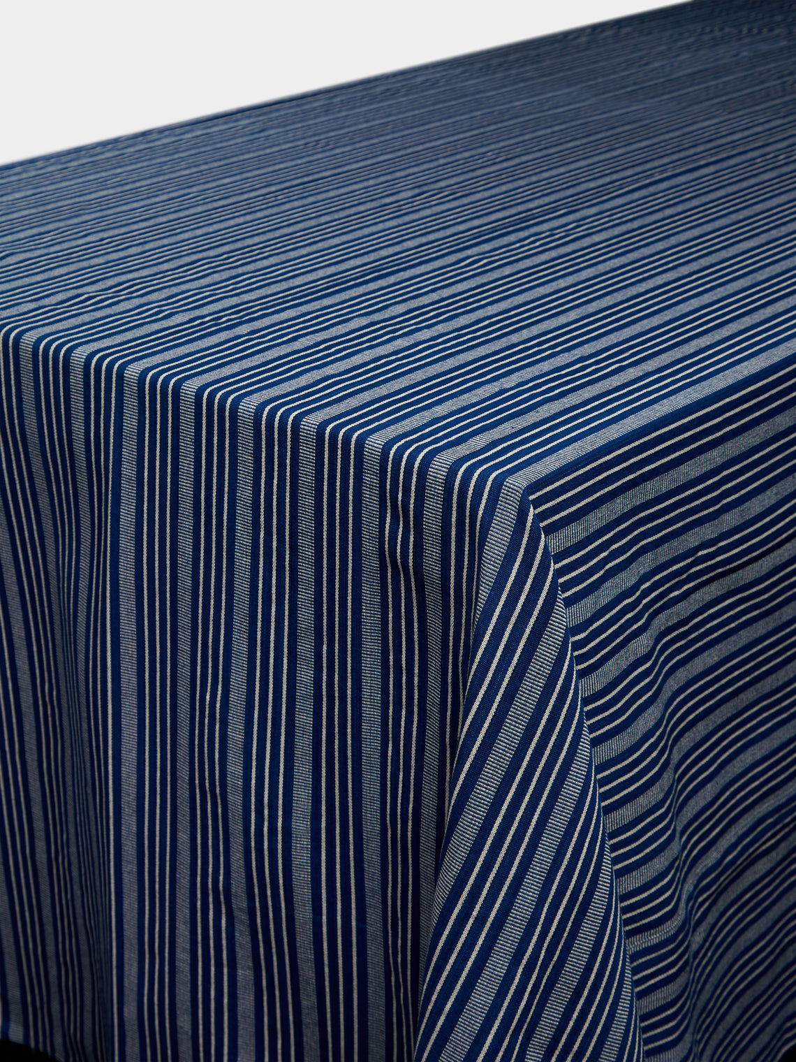Tensira - Indigo Hand-Dyed Cotton Rectangular Tablecloth -  - ABASK