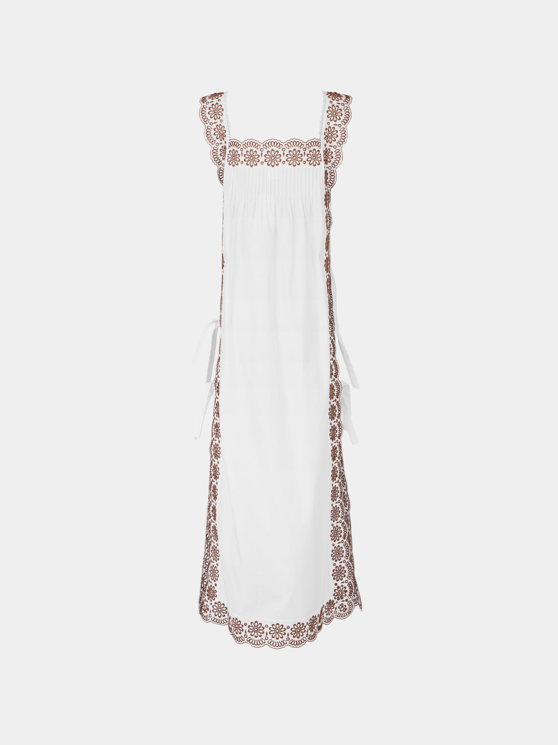 Loretta Caponi - Fiocchini Cotton Long Dress | Size: S - White - ABASK