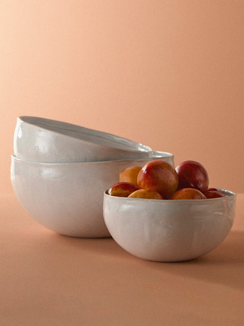 Astier de Villatte - Simple Hand-Glazed Ceramic Salad Bowls (Set of 3) - White - ABASK
