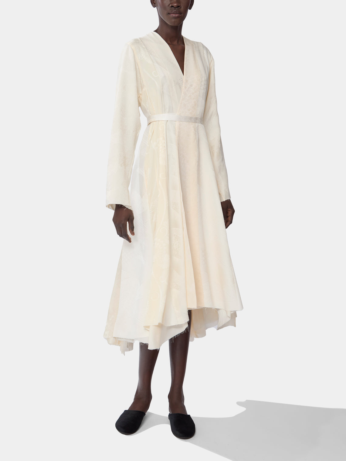 Considered Objects - Irregular Hand-Stitched Silk Robe - Cream - ABASK