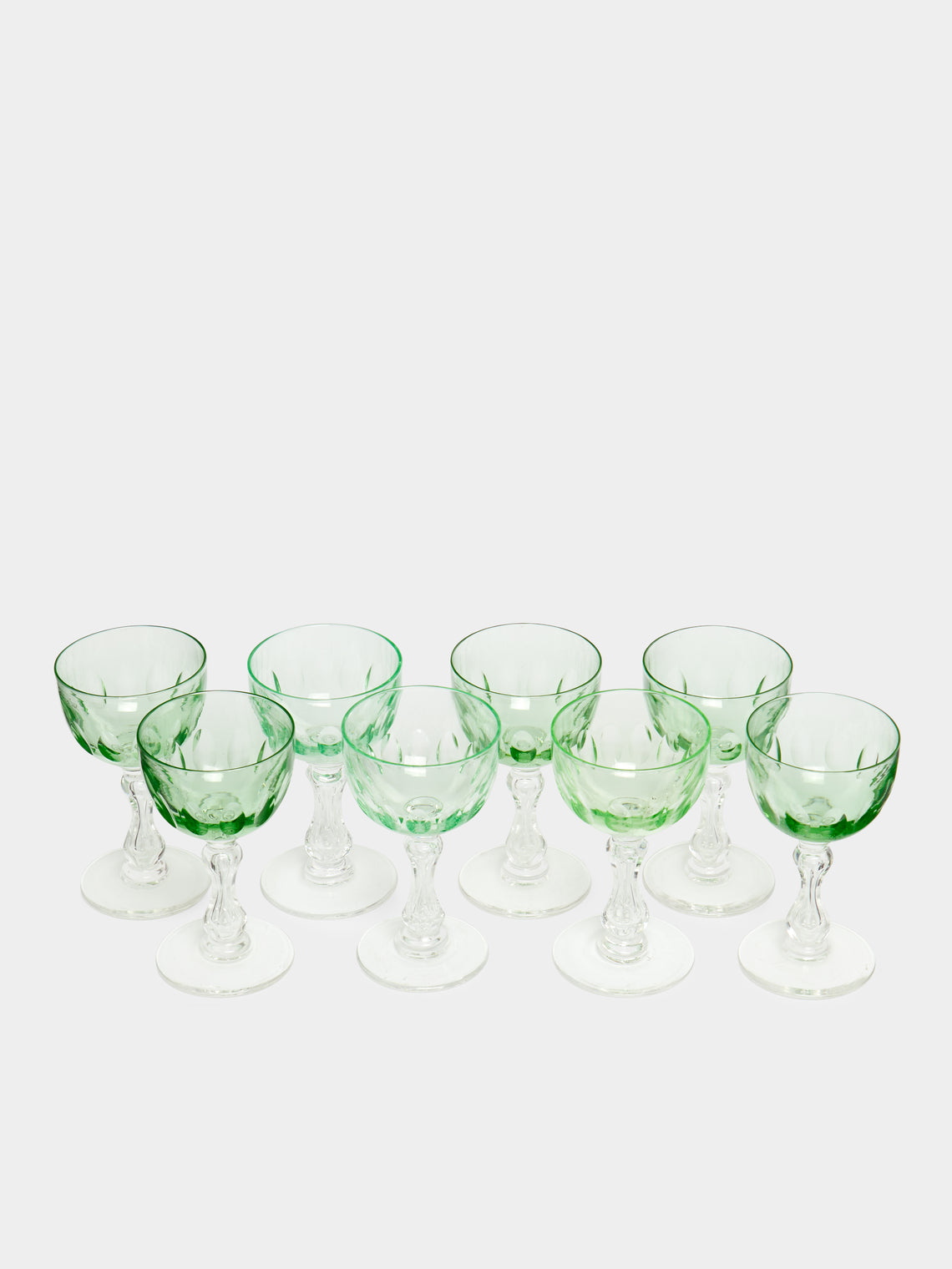 Antique and Vintage - 1920 Val Saint Lambert Crystal Hock Wine Glasses (Set of 8) -  - ABASK
