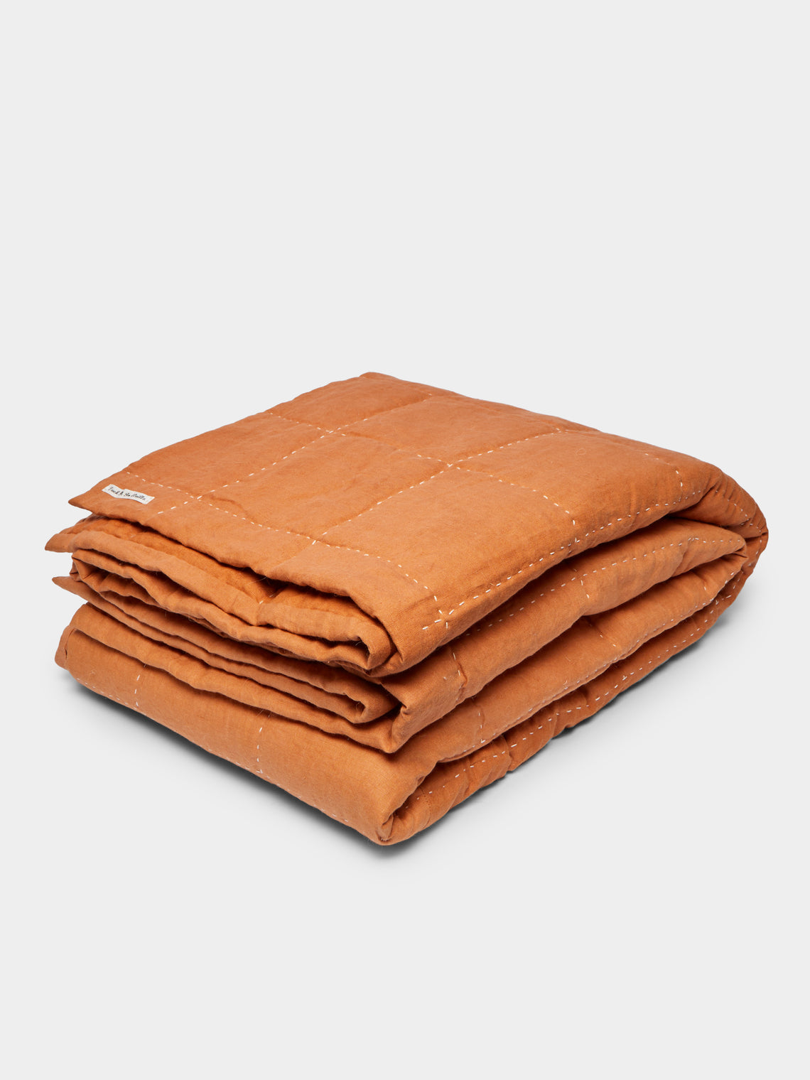 Tuck It In - Hand-Embroidered Linen Quilt -  - ABASK