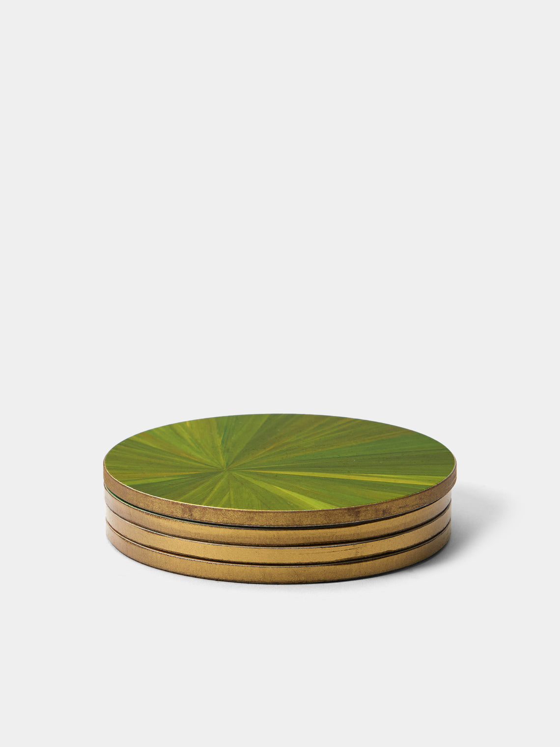 HestiaLiving - Soleil Wood Coasters (Set of 4) - Green - ABASK