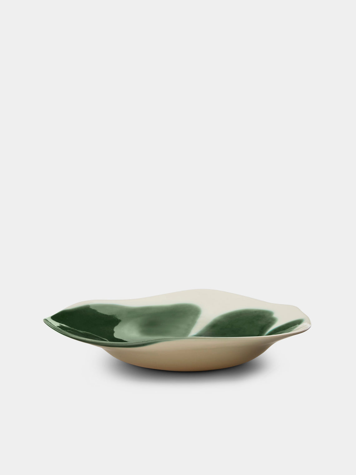 Pottery & Poetry - Hand-Glazed Porcelain Pasta Plates – 10in/26cm (Set of 4) - Green - ABASK