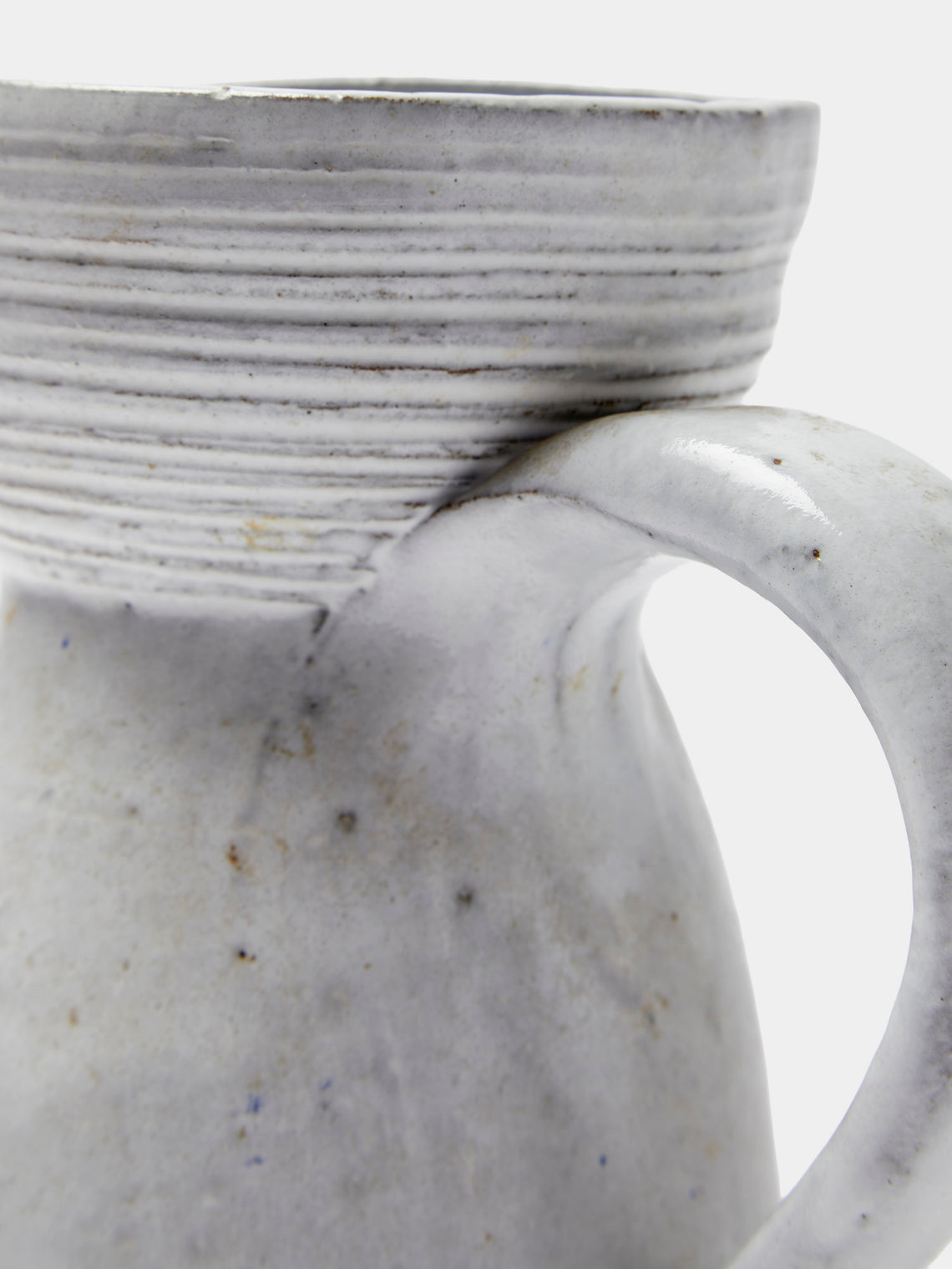 Antique and Vintage - 1950s Albert Thiry Ceramic Jug - White - ABASK