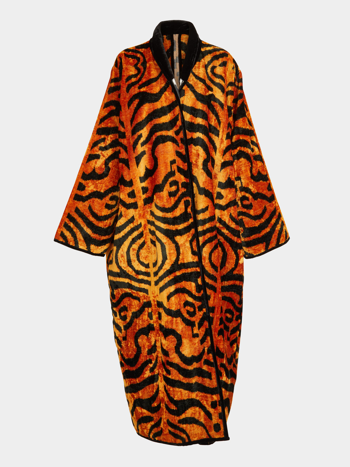 Nazzy Beglari - Hand-Loomed Ikat Silk and Cotton Reversible Robe | One Size -  - ABASK