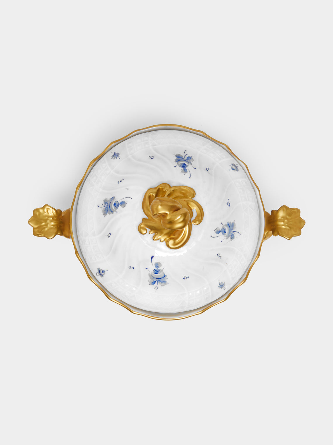 Antique and Vintage - 1960s Lorenz Hutschenreuther Hand-Painted Porcelain Lidded Serving Dish -  - ABASK