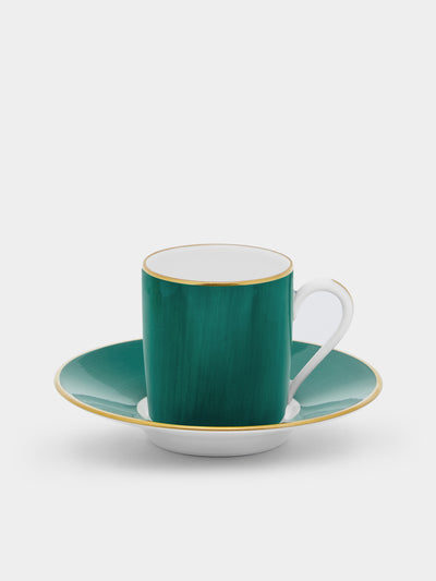 Robert Haviland & C. Parlon - Coco Hand-Painted Porcelain Espresso Cup and Saucer (Set of 2) - Green - ABASK - 