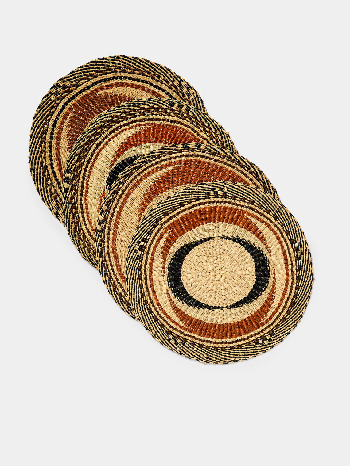 Baba Tree - Handwoven Elephant Glass Placemats (Set of 4) - Natural - ABASK
