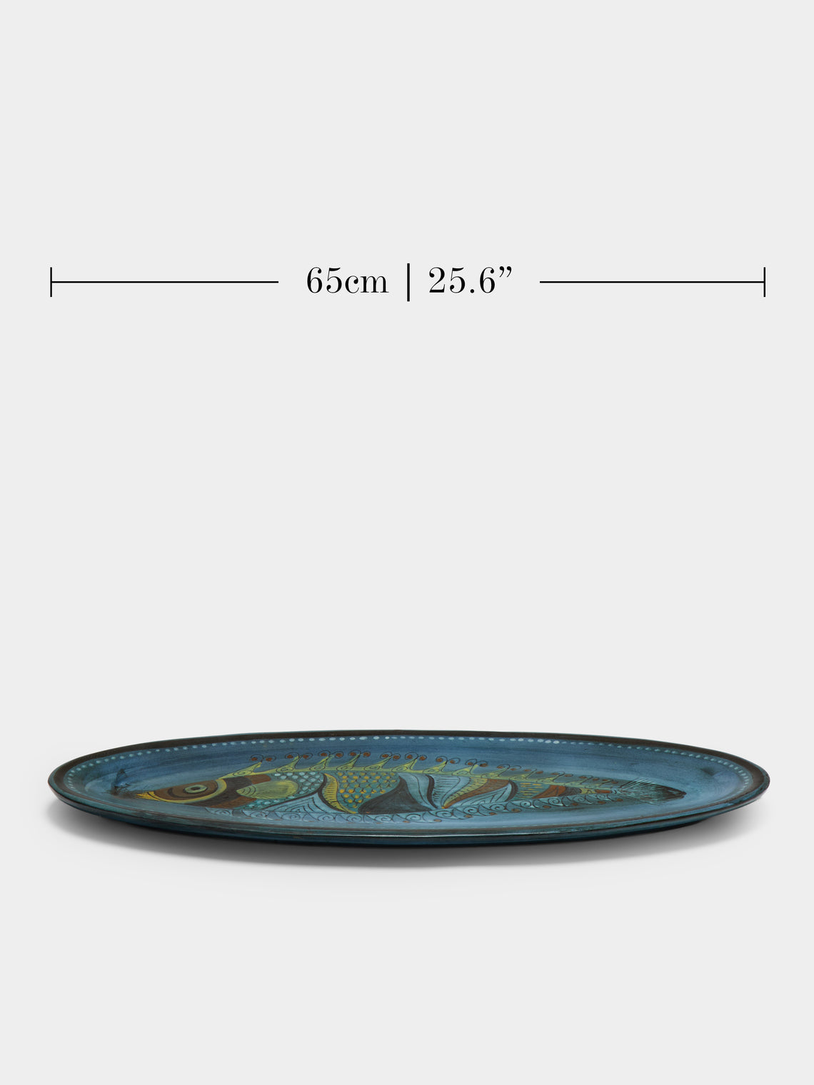 Antique and Vintage - 1950s Jean de Lespinasse Fish Ceramic Platter - Blue - ABASK