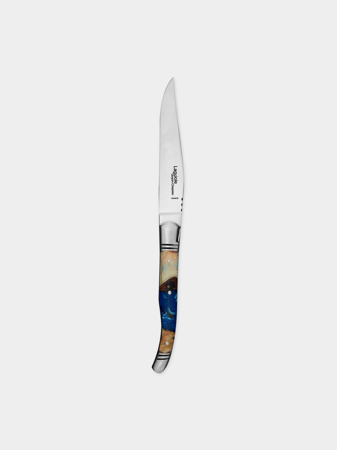 Goyon-Chazeau - Laguiole Pressed Flowers Resin Steak Knives (Set of 6) -  - ABASK