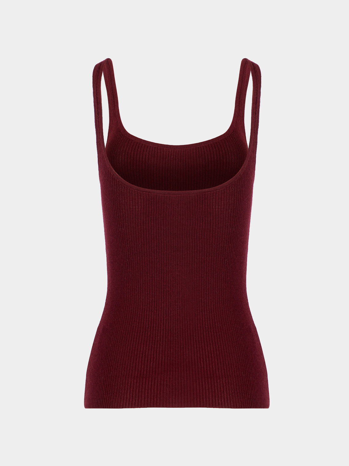 Ryan Roche - Cashmere Featherweight Ribbed Tank Top | Size: S - Red - ABASK
