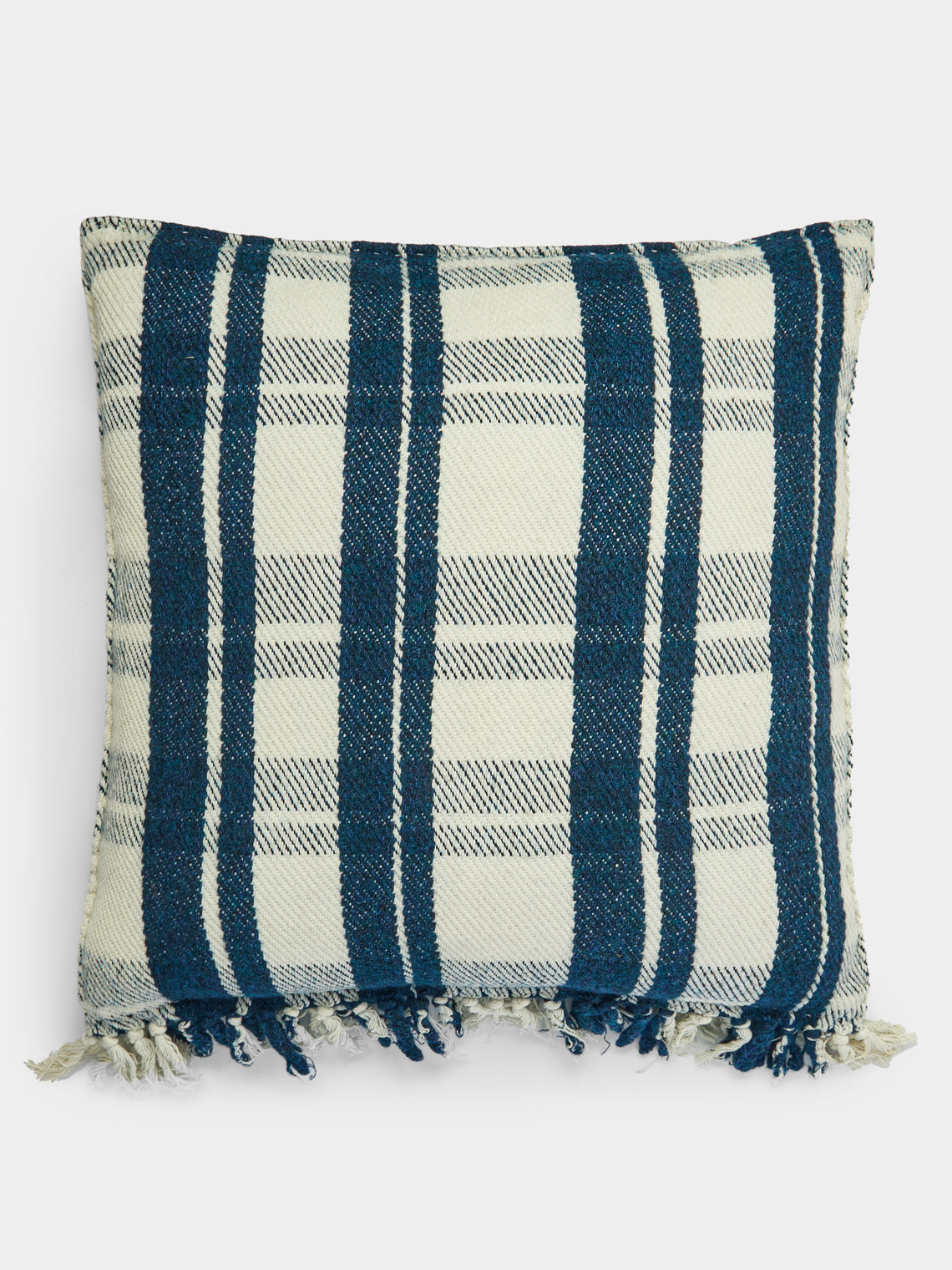 Hollie Ward - Maggie Handwoven Shetland Wool Check Cushion -  - ABASK
