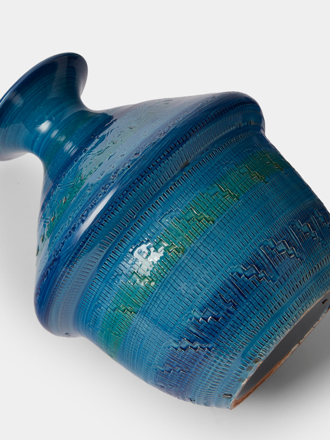 Antique and Vintage - MID CENTURY BITOSSI SMALL VASE - Blue - ABASK