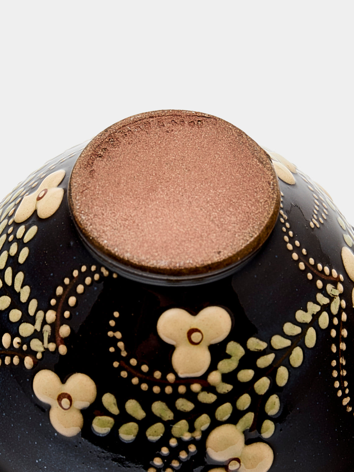 Poterie d’Évires - Flowers Hand-Painted Ceramic Small Fluted Bowls (Set of 8) - Dark brown - ABASK