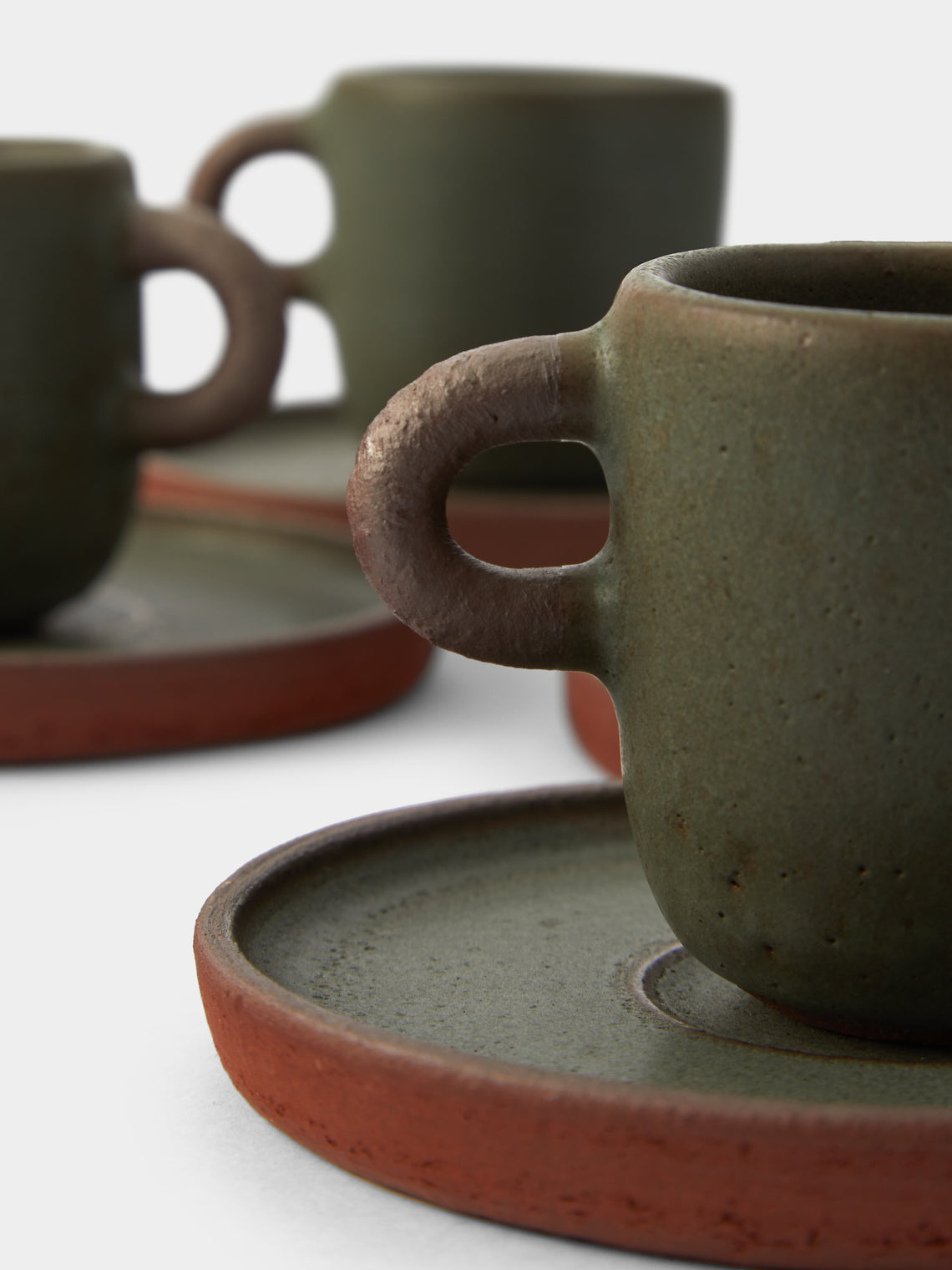 Andrea Tsang - Terra Stoneware Espresso Cups and Saucers (Set 4) -  - ABASK